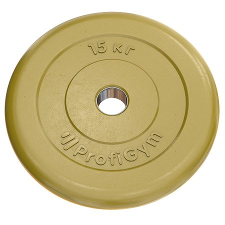 Тренировочный диск Profigym 15 кг желтый